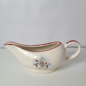 ROYAL Seasons Stoneware Snowman Gravy Boat